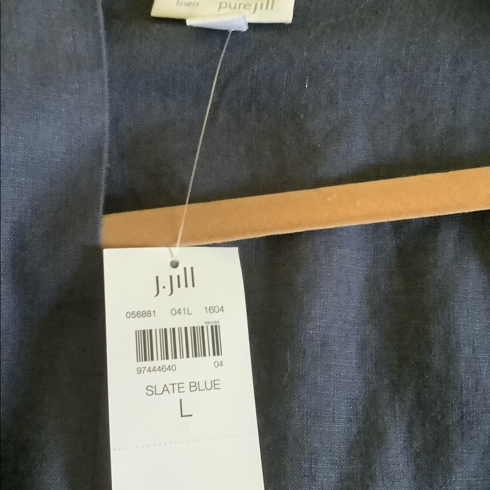 J Jill slate blue linen jacket and cropped pants…